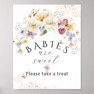 Affiche Fleur Fleur sauvage Russe Baby shower doux et doux