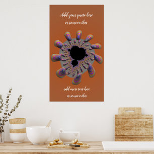 Affiche Fleur fractale Mandelbrot funky avec devis personn