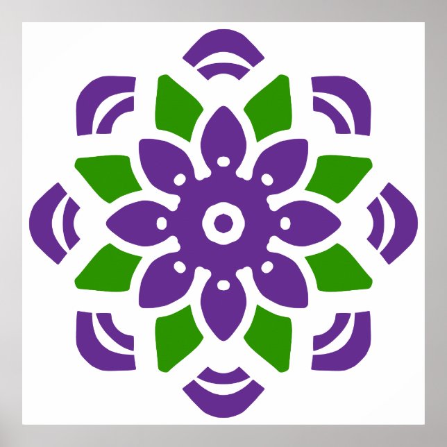Affiche Fleur Geo Mandala Abstraite (Devant)