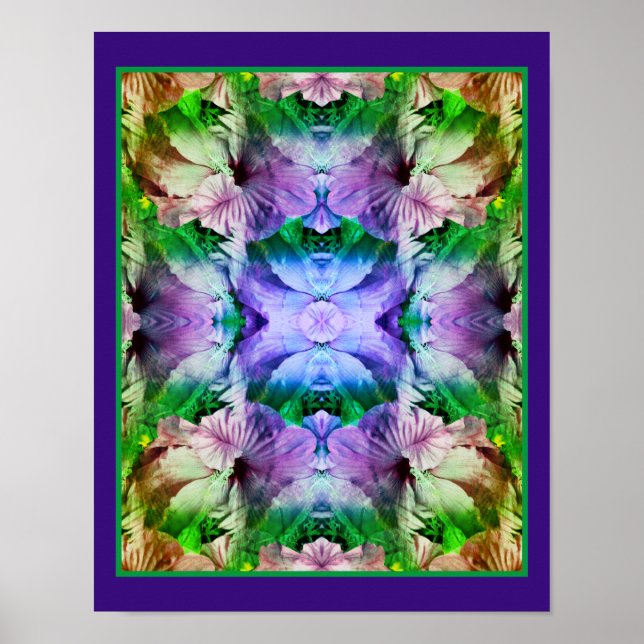Affiche Fleur Hibiscus Multipliée Abstraite (Devant)