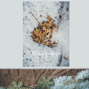 Affiche Fleur Hortensia sur la neige