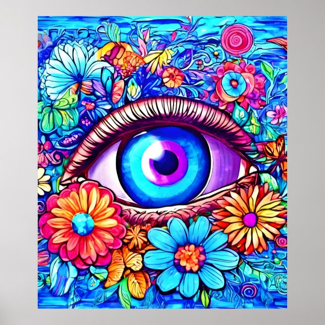 Affiche Fleur hypnotique pour l'œil (Devant)