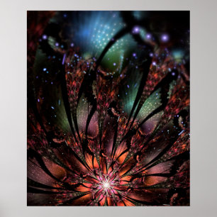 Affiche Fleur imaginaire fractale douce et tendresse