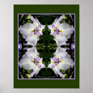Affiche Fleur Iris Japonaise En Fleur Abstraite