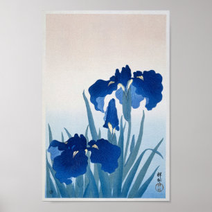 Affiche Fleur Iris vintage, Retro Japonais