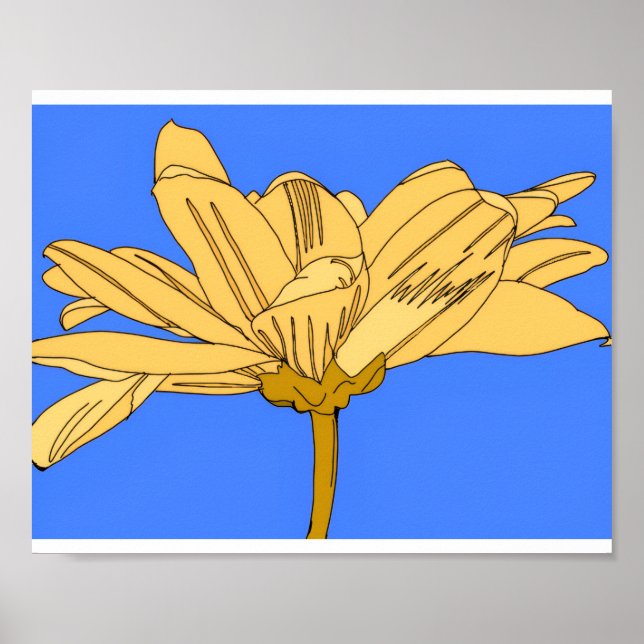 Affiche Fleur jaune, bleue et jaune (Devant)