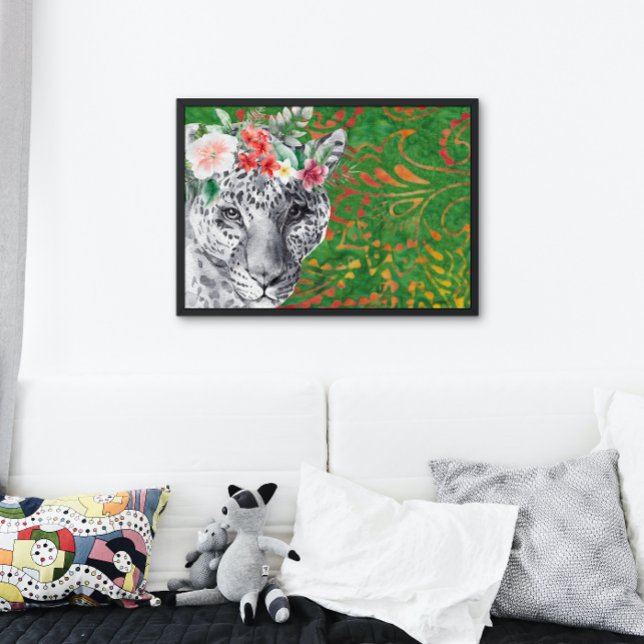 Affiche Fleur Léopard Jungle Batik (Créateur téléchargé)