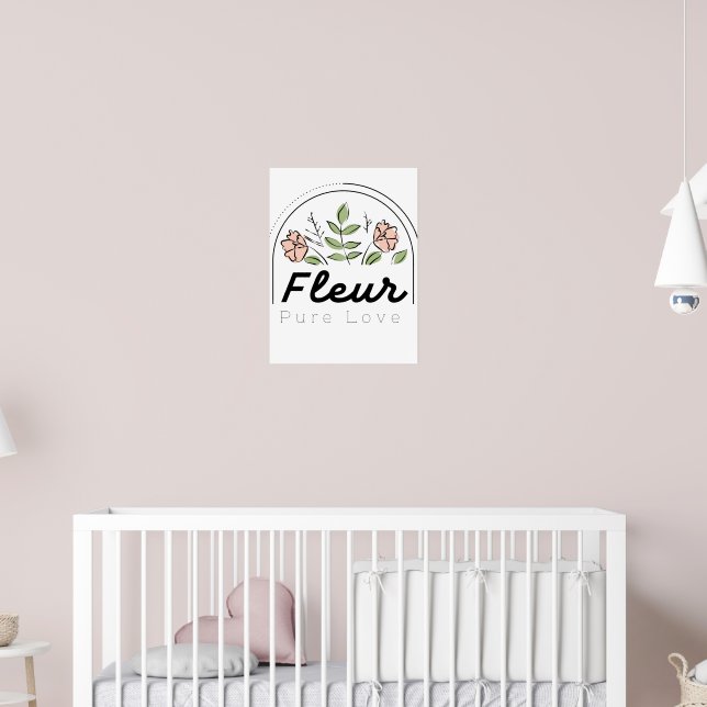 Affiche Fleur – Logo Floral Pure Love (Pépinière 2)