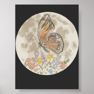 Affiche Fleur Lunaire Fantaisiste