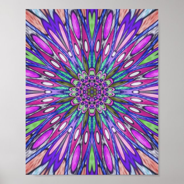 Affiche Fleur Mandala (Devant)