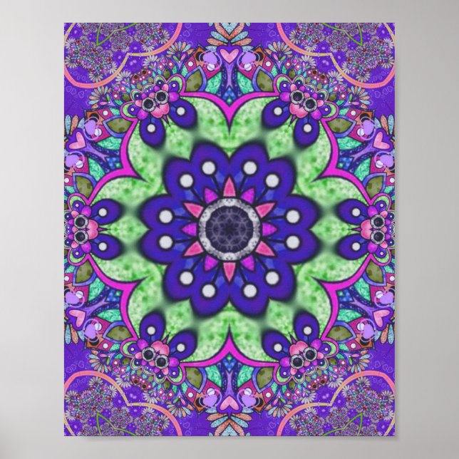 Affiche Fleur Mandala (Devant)