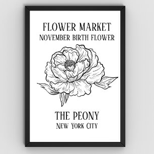 Affiche Fleur Marché Fleur de naissance NOVEMBRE Art Impri