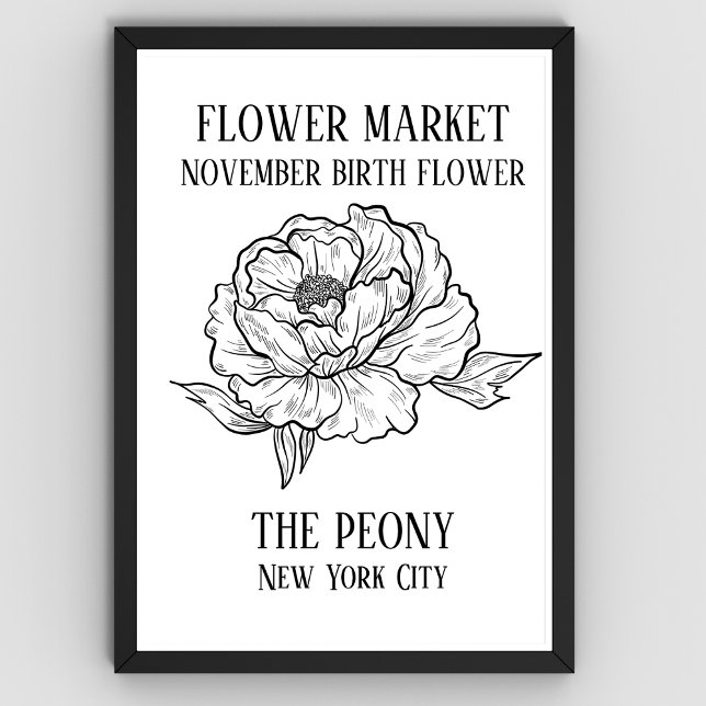 Affiche Fleur Marché Fleur de naissance NOVEMBRE Art Impri (Flower Market Art Prints for November Birth Month)