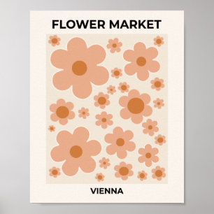 Affiche Fleur Marché Vienne Boho Fleurs Beige Floral