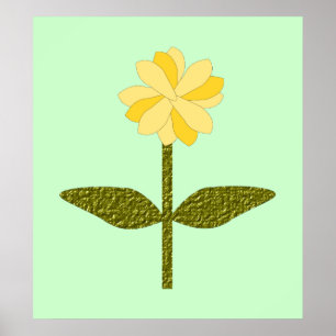 Affiche Fleur marguerite jaune