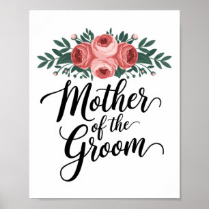 Affiche Fleur Mère Du Wedding shower Groom Maman De