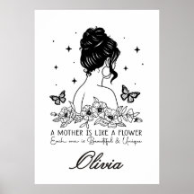 Fleur minimaliste moderne personnalisée pour la fê