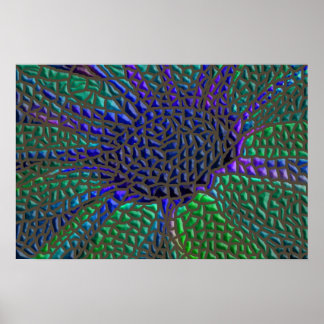 Affiche Fleur mosaïque