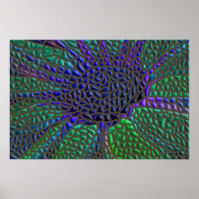 Affiche Fleur mosaïque (Devant)