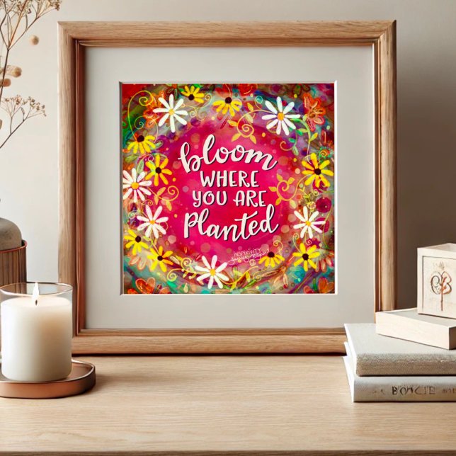 Affiche Fleur où vous avez planté Citation Inspiritisme (Créateur téléchargé)