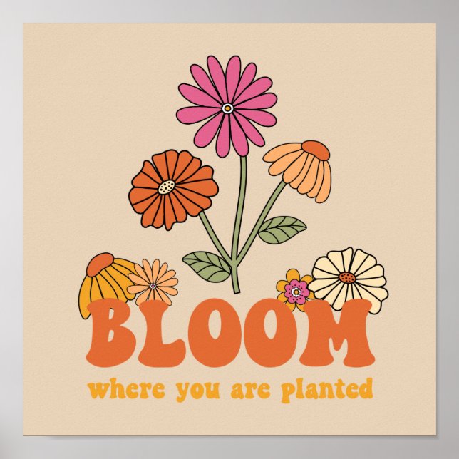 Affiche Fleur Où vous êtes planté (Devant)