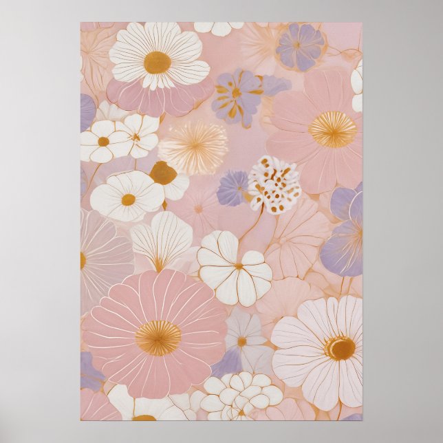 Affiche Fleur Pastel Éthérée (Devant)
