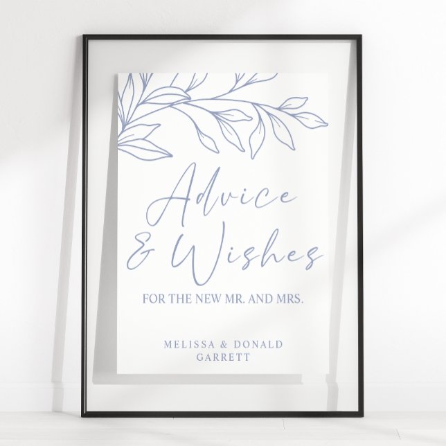 Affiche Fleur Periwinkkt Simple Mariage Conseils et souhai (Créateur téléchargé)