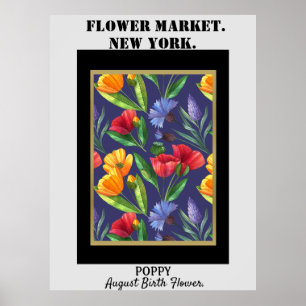 Affiche Fleur personnalisée Marché Fleur de naissance Art