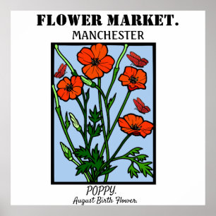 Affiche Fleur personnalisée Marché Fleur de naissance Art