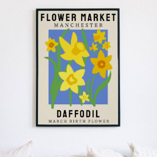 Affiche Fleur personnalisée Marché Fleur de naissance Art 