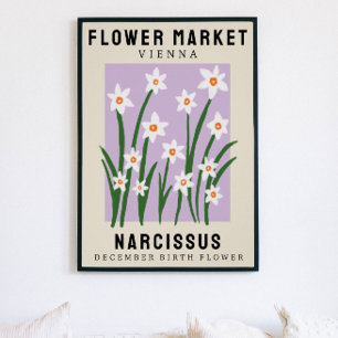 Affiche Fleur personnalisée Marché Fleur de naissance Art 