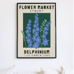 Affiche Fleur personnalisée Marché Fleur de naissance Art<br><div class="desc">Cette impression d'art est dans le style d'une affiche du marché aux fleurs. Les fleurs sont le Delphinium qui sont la fleur de naissance pour Juillet. Il y a de l’espace pour personnaliser le texte afin de changer l’emplacement à un endroit spécial pour vous et le sous-titre au nom ou...</div>