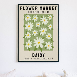 Affiche Fleur personnalisée Marché Fleur de naissance Art 