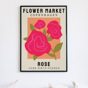 Affiche Fleur personnalisée Marché Fleur de naissance Art 