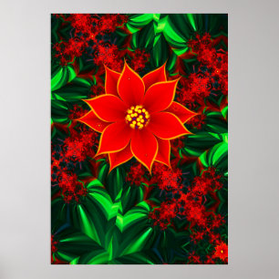 Affiche Fleur Poinsettia