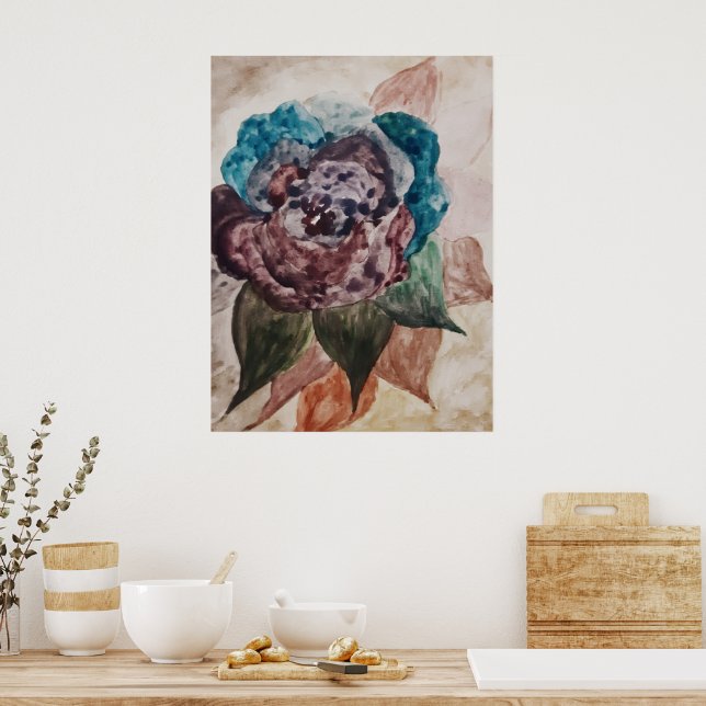 Affiche Fleur Princess Pastel Marine Bleu Blush Rose Flora (Cuisine)