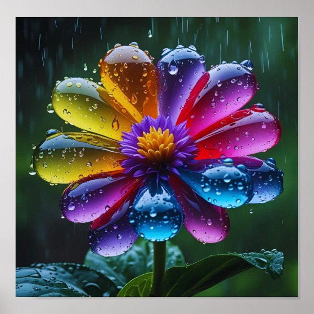Affiche Fleur Raindrop (Devant)