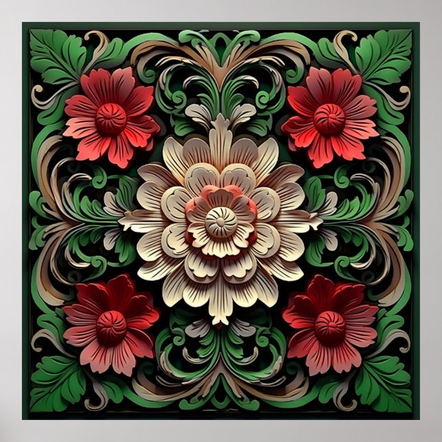 Affiche Fleur réaliste moderne (Devant)