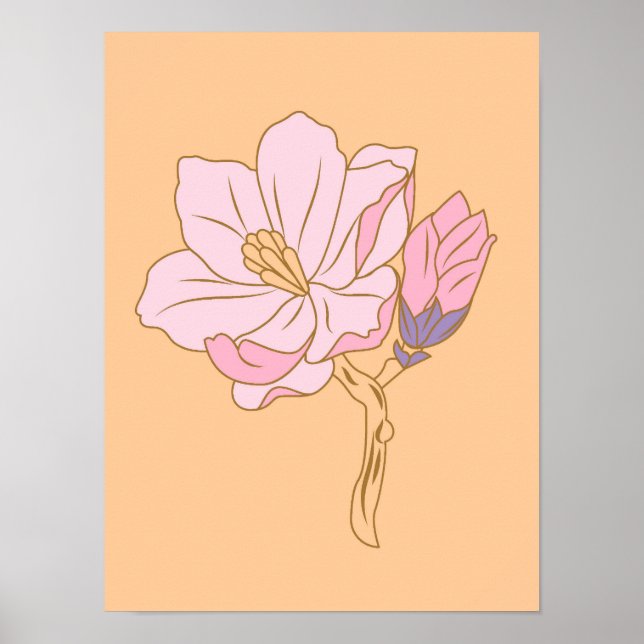 Affiche Fleur rose  (Devant)