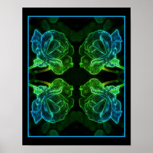 Affiche Fleur Rose Abstrait (Devant)