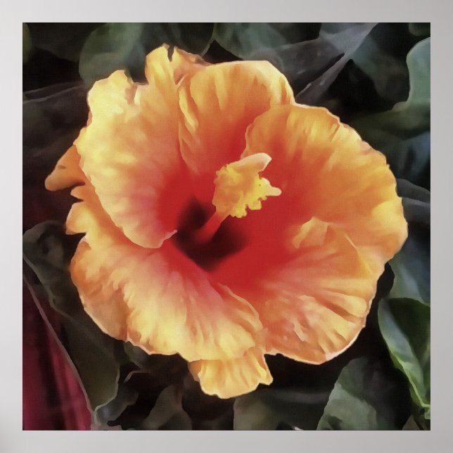 Affiche Fleur Rose chinoise Fleur Artistique Florale (Devant)