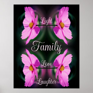 Affiche Fleur rose de famille Mots Abstraits inspirés