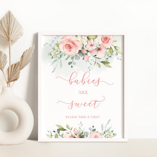 Affiche Fleur rose pâle Les bébés sont doux