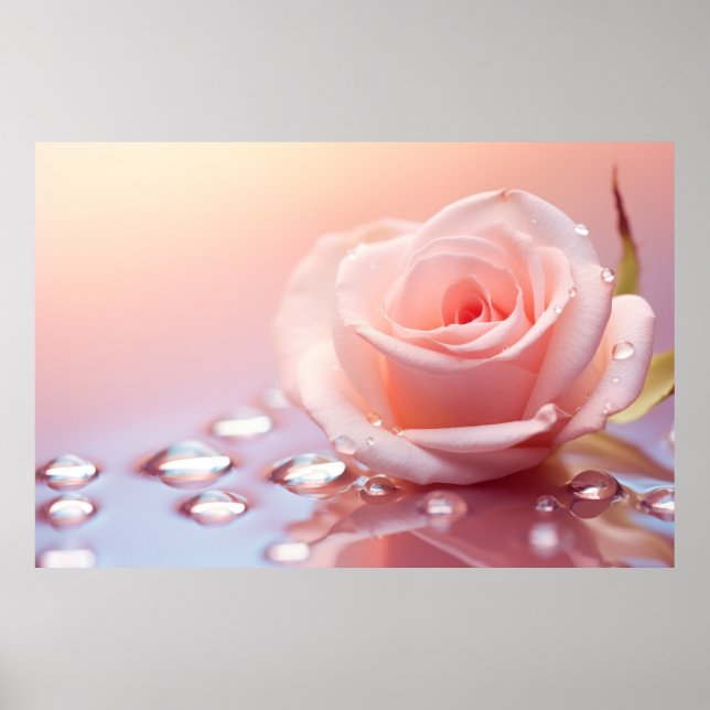 Affiche Fleur rose Pétale Nature Serene Tranquille (Devant)