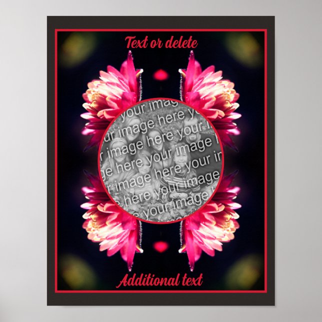 Affiche Fleur Rouge Dans Le Cadre Soleil Créer Votre Propr (Devant)