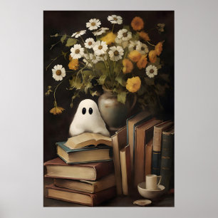 Affiche Fleur rustique fantôme livre imprimable, Halloween