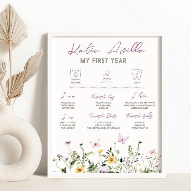 Affiche Fleur sauvage 1er anniversaire Jalon (Créateur téléchargé)