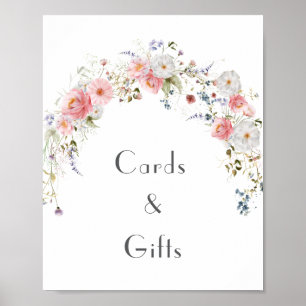 Affiche Fleur sauvage Arc rose Blanc Mariage Cartes & Cade