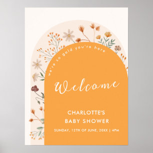 Affiche Fleur sauvage  Arch Baby shower de l'automne Bienv