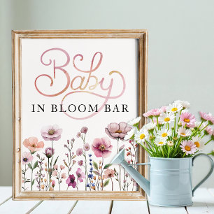 Affiche Fleur sauvage Baby In Bloom Baby shower Bloom Bar